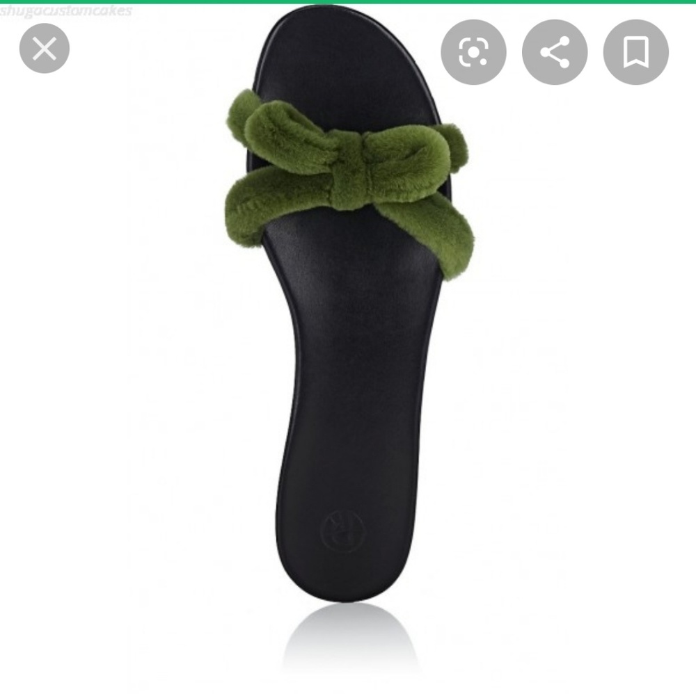 NWOT The Row Mink green slides